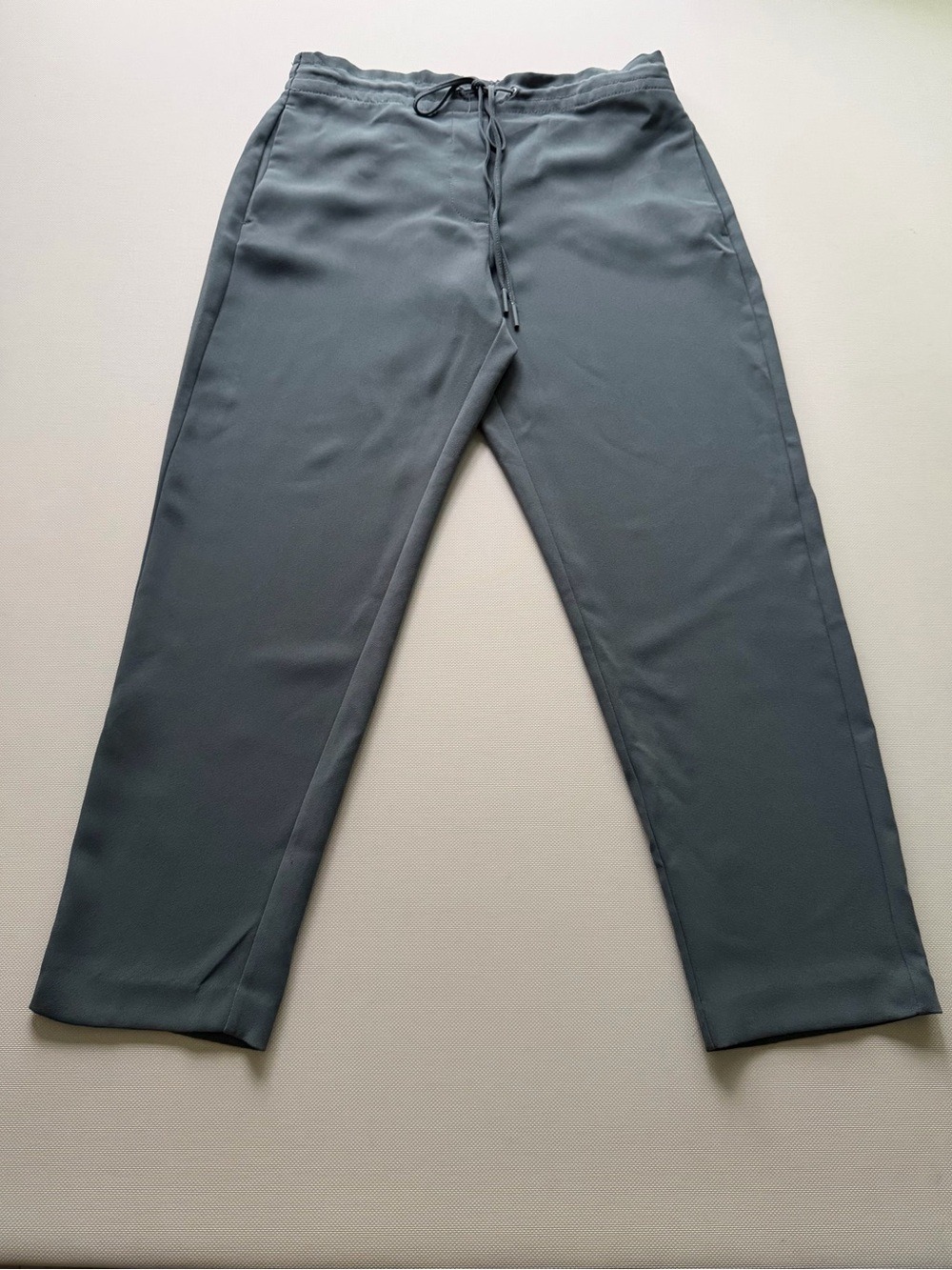 Mango Women's Straight-Leg Slim Pants in Slate Green